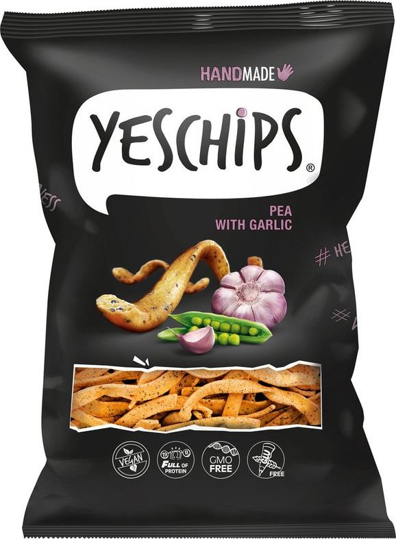 foto Chips Ekolusk Yes Chips 80 g hrachové s česnekem