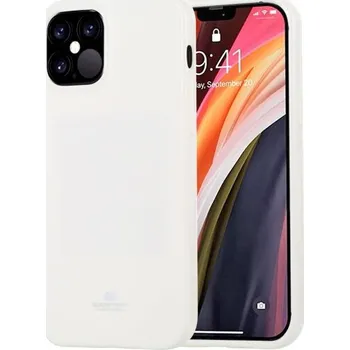 Pouzdro na mobilní telefon Goospery lesklý kryt z měkkého plastu pro iPhone 12 Pro Max - bílý