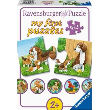 puzzle pro nejmenší Ravensburger Puzzle Zvířátka na dvoře 9 x 2 dílků