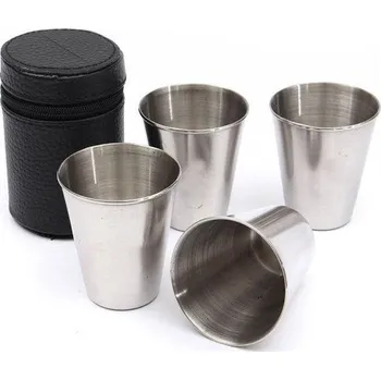 Gadget Cestovní nerezové panáky 0,08 l 4 ks