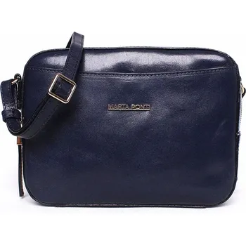 Kabelka Luxusní tmavěmodrá dámská kožená crossbody kabelka Marta Ponti no. 8