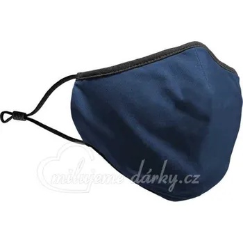 rouška Rouška-maska, dvouvrstvá polyesterová s prostorem na filtr a drátkem, modrá