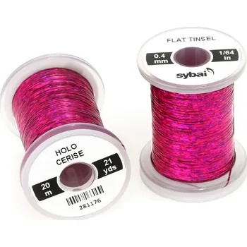 Plochá lametka Sybai Flat Tinsel 0,4mm Holographic Cerise