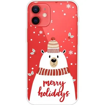 Pouzdro na mobilní telefon Transparentní kryt z měkkého plastu pro iPhone 12 / 12 Pro - lední medvěd v čepici