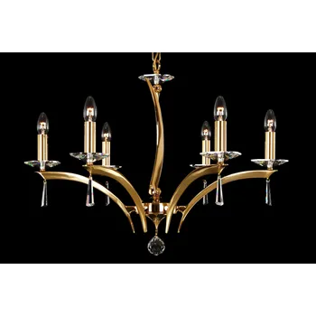 LUCKY GLASS Zlatý kovový lustr CH-06 Coated brass-A