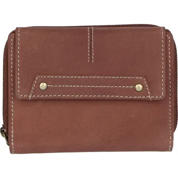 Peněženka Dámská kožená peněženka hnědá broušená - Tomas Oraigy hnědá