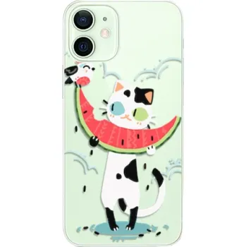 Pouzdro na mobilní telefon Odolné silikonové pouzdro iSaprio - Cat with melon - iPhone 12