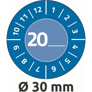 Samolepící etiketa Avery Zweckform 7903 Samolepicí revizní štítky Ø 30 mm, 80 ks, modré