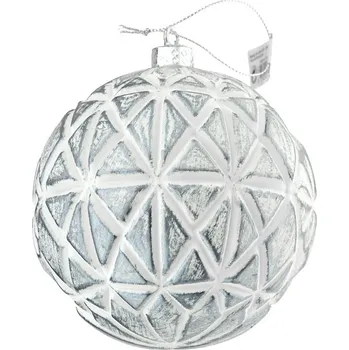 Vánoční dekorace H&S collection Vánoční koulička 10cm - Bílá, mozaika