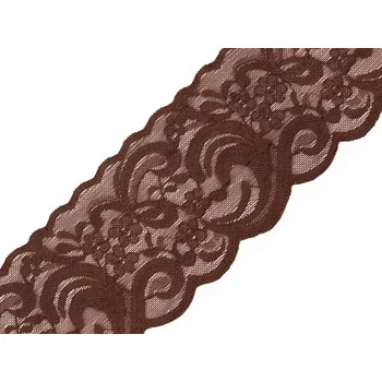 Elastická krajka šíře 90 mm hnědá
