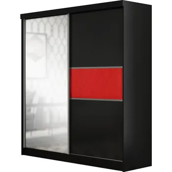 Šatní skříň Skříň Madera 150cm Cerna/Cervena