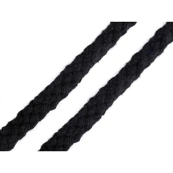 Oděvní šňůra na vak Ø8 mm splétaná, barva 3 černá