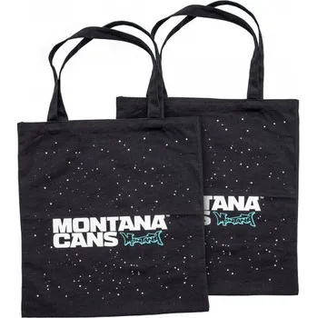 Nákupní taška Montana bavlněná taška Logo+stars černá