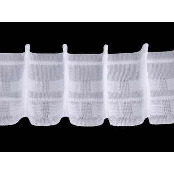 Záclonovka šíře 50 mm tužkové řasení, barva bílá