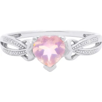 Prsten Zlatý prsten s růženínem a brilianty KR058738014