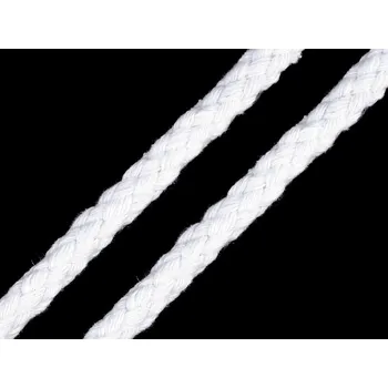 Příze Oděvní šňůra na vak Ø8 mm splétaná, barva 4 bílá