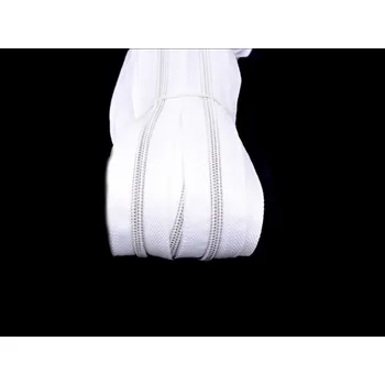 Zip spirálový No 5 stříbrný metráž, barva Zip spirálový 5mm stříbrný metráž