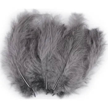 Výtvárné potřeby Pštrosí peří délka 9-16 cm, barva 50 šedá střední