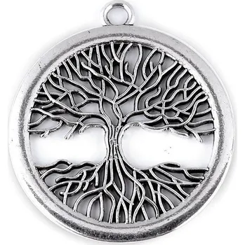 Přívěsek Přívěsek strom života Ø41 mm velký, barva 2 platina