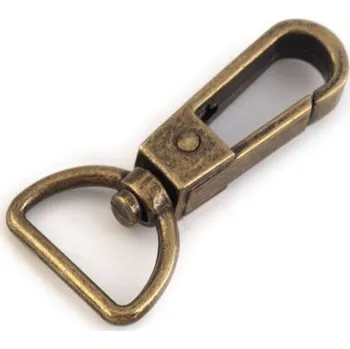 Kovová karabina otočná, průvlek 20 mm, barva 2 staromosaz