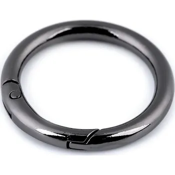 Karabina kulatá na kabelky / kroužek na klíče Ø32 mm, barva 2 nikl černý