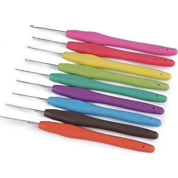 Sada háčků na háčkování se silikonovou rukojetí, barva mix variant