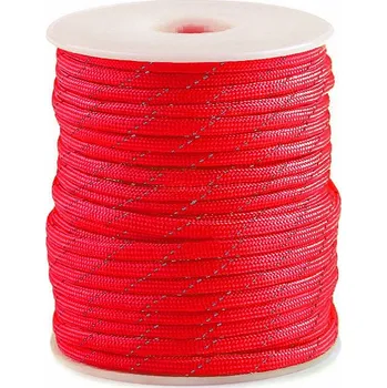 Příze Padáková šňůra Ø4 mm s reflexní nití, barva 7 červená