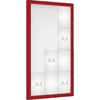 Vitrína venkovní 'Klasik', 1350 x 750 mm, barva bordó RAL3004