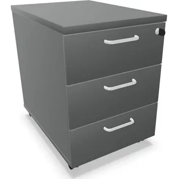 Zásuvkový kontejner Kontejner pojízdný, 3 zásuvky, barva tmavě šedá, v x š x h: 600 x 430 x 600 mm