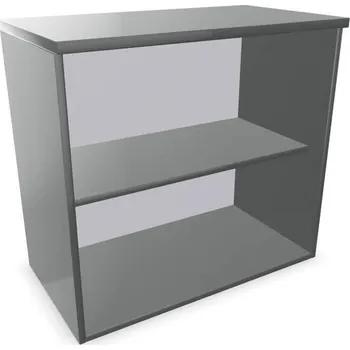 Policová skříň Kancelářská skříň - regál, nástavec, v x š x h: 740 x 800 x 445 mm, barva tmavě šedá