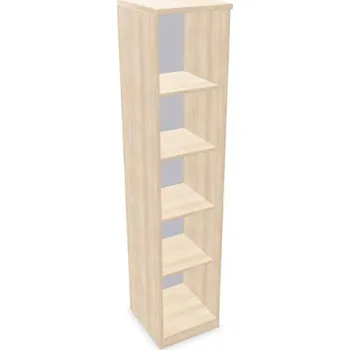 Policová skříň Kancelářská skříň - regál, v x š x h: 1895 x 400 x 445 mm, barva akácie
