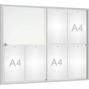 Vnitřní vitrína 'Reference', 750 x 1000 mm, zadní stěna plech, rám eloxováný hliník