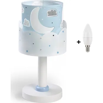 Lampička Dalber 61231T MOON blue - Dětská stolní lampička v modré barvě + Dárek LED žárovka (Stolní lampička pro děti )