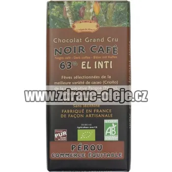 Cukrovinka Hořká čokoláda s kávou BIO 63% kakaa 100g Salute Livi