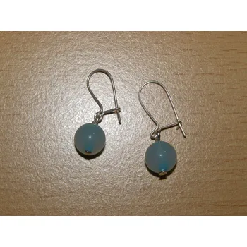 Drahý kámen Achát - Náušnice - kuličky - knu14