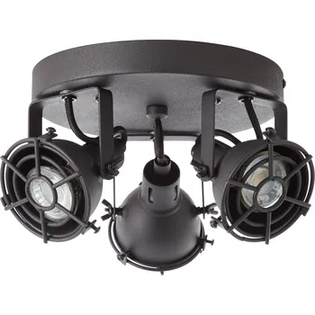 Brilliant G54334/86 JESPER - Industriální stropní bodové svítidlo v černé barvě, včetně LED žárovek 3xGU10, Ø 24cm (Retro stropní lampa v průmyslovém stylu )
