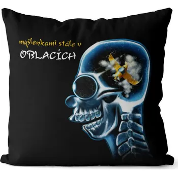 Dekorativní polštářek Polštář Myšlenkami v oblacích (Velikost: 40 x 40 cm)