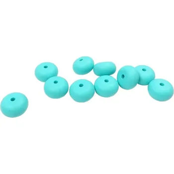 Příze Silikonový korálek oválný 12mm Tyrkysový (Silikonový korálek oválný 12mm Tyrkysový)