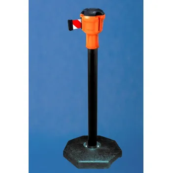 EXPOINT Černý zahrazovací sloupek s pásem 9m