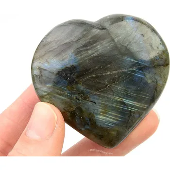 Přírodní kámen Labradorit srdce hladké (69g)