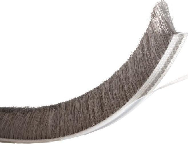 Walteco Těsnící kartáč výška 12mm, délka 5,5m, samolepicí, šedý