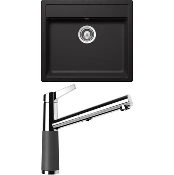 Granitový dřez Set Schock S10-5 (dřez Mono N-100 Stone + baterie SC-510.120 Stone)