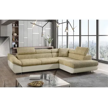 Sedací souprava Rozkládací rohová sedačka LYON cappucino / béžová