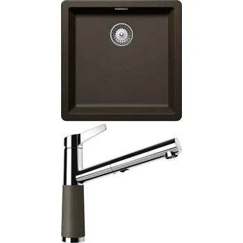 Kuchyňský dřez Set Schock S11-5 (dřez Greenwich N-100 Bronze + baterie SC-510.120 Bronze)