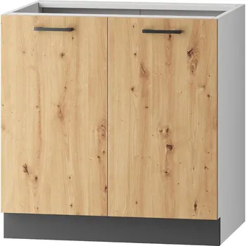 Kuchyňská skříňka Clara D80 grafitově šedá/dub artisan