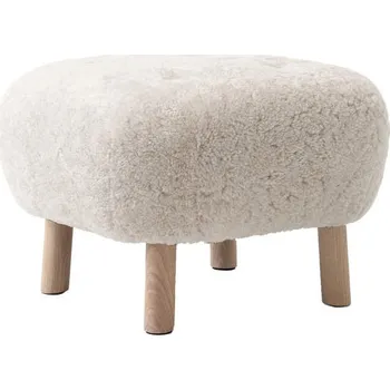 Otoman &Tradition Pouf Little Petra ATD1, oak / Sheepskin Moonlight
