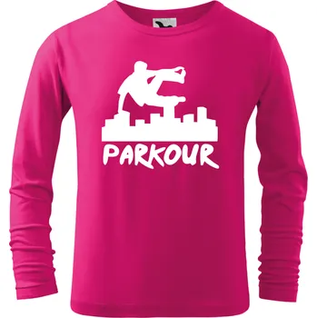 Chlapecké tričko Dětské tričko Parkour originál s dlouhým rukávem růžové