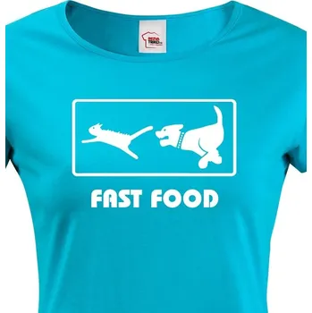 Dámské tričko Dámské tričko Fast Food, Barva Modrá, Velikost S, Canvas Dámské tričko s krátkým rukávem Bezvatriko.cz 1