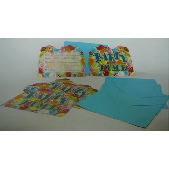 Party dekorace Párty pozvánka - modrá, 6 ks