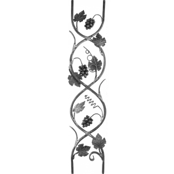 Zábradlí kovářský ornament 3312 - motiv vinná réva, hrozno, 215 x 1000 mm, profil ø 14 mm